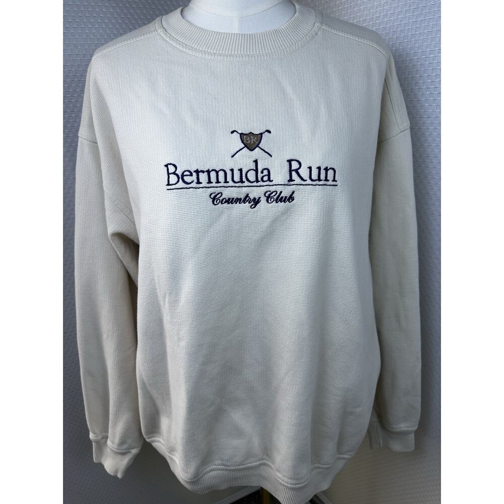 Camp David Green Embroidered Bermuda Country Club Sweatshirt Size Large Vtg USA